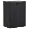 VidaXL Armoire de rangement de jardin Noir 65x45x88 cm PP Rotin
