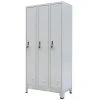 VidaXL Armoire à casiers avec 3 compartiments Acier 90x45x180 cm Gris