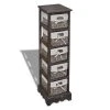 VidaXL Étagère de rangement Bois Marron 5 paniers en tissage