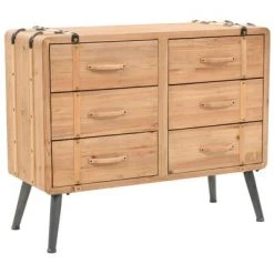 VidaXL Armoire à tiroirs bois de sapin massif 91 x 35 x 73 cm