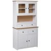 VidaXL Buffet haut Blanc 93x40,5x180 cm Pin Gamme Panama