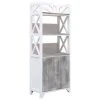 VidaXL Armoire de salle de bain Blanc et gris 46x24x116 cm Paulownia