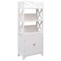 VidaXL Armoire de salle de bain Blanc 46x24x116 cm Bois de Paulownia