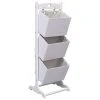 VidaXL Support à panier 3 niveaux Blanc 35x35x102 cm Bois