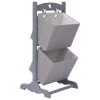 VidaXL Support à panier 2 niveaux Gris foncé 35x35x72 cm Bois