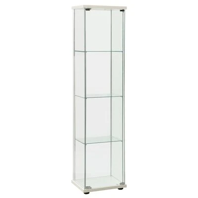 VidaXL Armoire de rangement Verre trempé Blanc 1 VidaXL Armoire de rangement Verre trempé Blanc