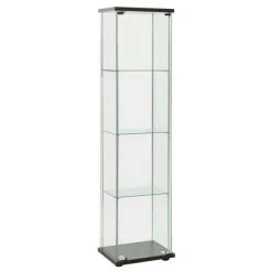 VidaXL Armoire de rangement Verre trempé Noir