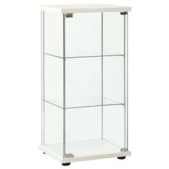 VidaXL Armoire de rangement Verre trempé Blanc