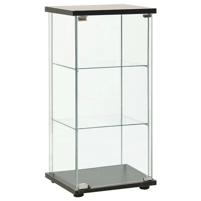 VidaXL Armoire de rangement Verre trempé Noir 1 VidaXL Armoire de rangement Verre trempé Noir
