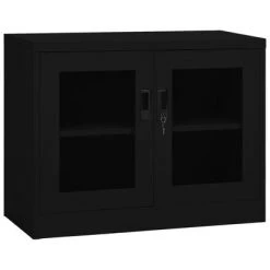 VidaXL Armoire de bureau Noir 90x40x70 cm Acier