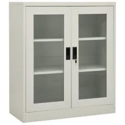 VidaXL Armoire de bureau Gris clair 90x40x105 cm Acier