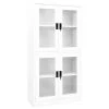 VidaXL Armoire de bureau Blanc 90x40x180 cm Acier et verre trempé