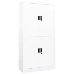 VidaXL Armoire de bureau Blanc 90x40x180 cm Acier