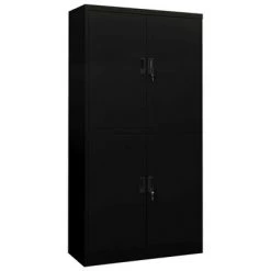 VidaXL Armoire de bureau Noir 90x40x180 cm Acier
