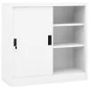 VidaXL Armoire de bureau avec porte coulissante Blanc 90x40x90cm Acier