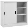 VidaXL Armoire de bureau porte coulissante Gris clair 90x40x90cm Acier