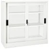 VidaXL Armoire à portes coulissantes Blanc 90x40x90 cm Acier