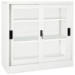 VidaXL Armoire à portes coulissantes Blanc 90x40x90 cm Acier