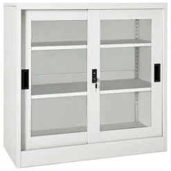 VidaXL Armoire à portes coulissantes Gris clair 90x40x90 cm Acier