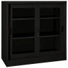 VidaXL Armoire à portes coulissantes Noir 90x40x90 cm Acier