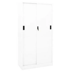 VidaXL Armoire de bureau et porte coulissante Blanc 90x40x180 cm Acier