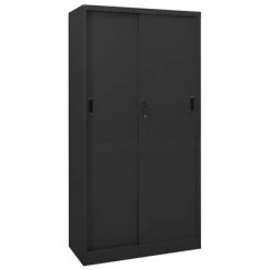 VidaXL Armoire de bureau et porte coulissante Anthracite 90x40x180 cm