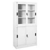 VidaXL Armoire de bureau et porte coulissante Blanc 90x40x180 cm Acier