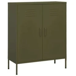 VidaXL Armoire de rangement Vert olive 80x35x101,5 cm Acier