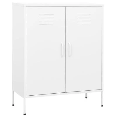 VidaXL Armoire de rangement Blanc 80x35x101,5 cm Acier 1 VidaXL Armoire de rangement Blanc 80x35x101,5 cm Acier