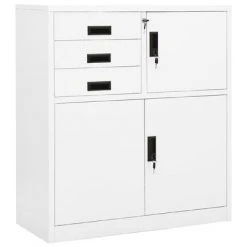 VidaXL Armoire de bureau Blanc 90x40x102 cm Acier