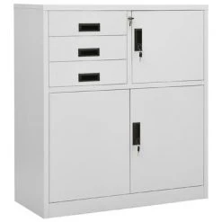 VidaXL Armoire de bureau Gris clair 90x40x102 cm Acier