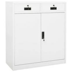 VidaXL Armoire de bureau Blanc 90x40x102 cm Acier