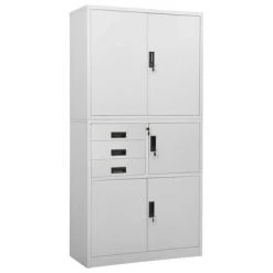 VidaXL Armoire de bureau Gris clair 90x40x180 cm Acier