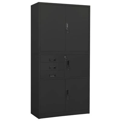 VidaXL Armoire de bureau Anthracite 90x40x180 cm Acier 1 VidaXL Armoire de bureau Anthracite 90x40x180 cm Acier