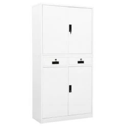 VidaXL Armoire de bureau Blanc 90x40x180 cm Acier