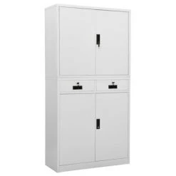 VidaXL Armoire de bureau Gris clair 90x40x180 cm Acier