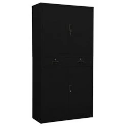 VidaXL Armoire de bureau Noir 90x40x180 cm Acier