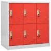 VidaXL Armoire à casiers Gris clair et rouge 90x45x92,5 cm Acier