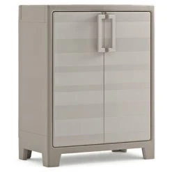 Keter Armoire de rangement basse Gulliver Beige et marron 100 cm