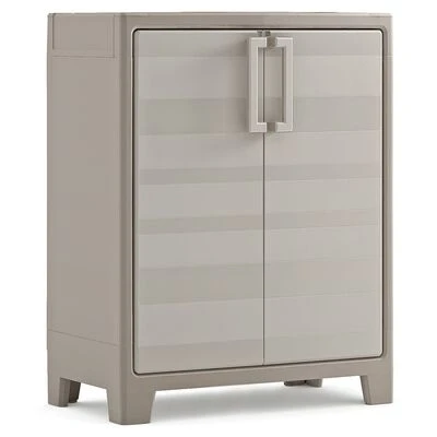 Keter Armoire de rangement basse Gulliver Beige et marron 100 cm 1 Keter Armoire de rangement basse Gulliver Beige et marron 100 cm
