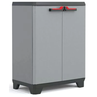 Keter Armoire de rangement basse Stilo Gris et noir 90 cm 1 Keter Armoire de rangement basse Stilo Gris et noir 90 cm