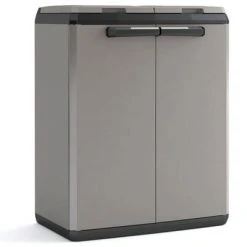 Keter Armoire de recyclage Split Basic Gris et noir 85 cm