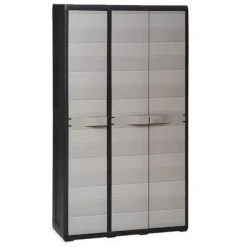 VidaXL Armoire de rangement de jardin avec 4 étagères Noir et gris