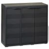VidaXL Armoire de rangement de jardin avec 2 étagères Noir