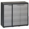 VidaXL Armoire de rangement de jardin avec 2 étagères Noir et gris