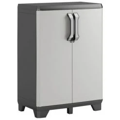 Keter Armoire de rangement basse Gear Noir et gris 97 cm