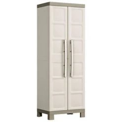 Keter Armoire de rangement à étagères Excellence Beige et taupe 182 cm