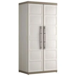 Keter Armoire à étagères Excellence XL Beige et taupe 182 cm
