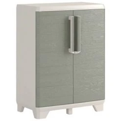 Keter Armoire de rangement basse de jardin Crème et taupe 97 cm