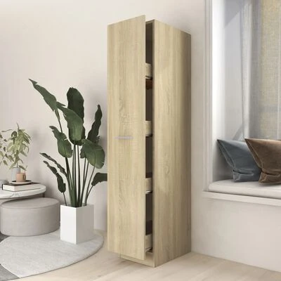 VidaXL Armoire d'apothicaire Chêne sonoma 30x42,5x150 cm Aggloméré 2 VidaXL Armoire d'apothicaire Chêne sonoma 30x42,5x150 cm Aggloméré – Image 2